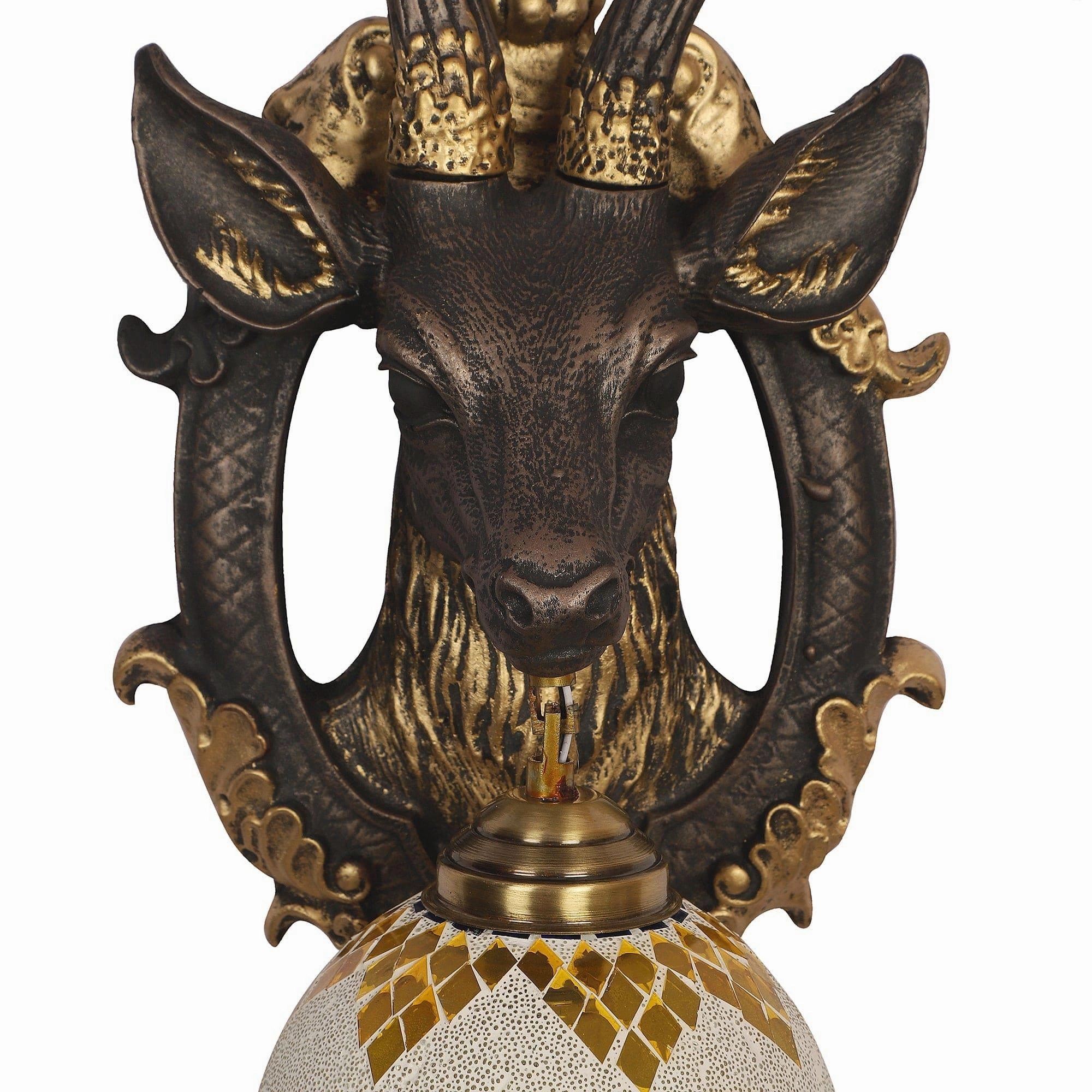 Black and Gold Wood Multicolor beautiful Reindeer design Wall Lights