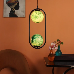 Black And  Green Modern Metal Hanging Light contemporary ceiling fixture