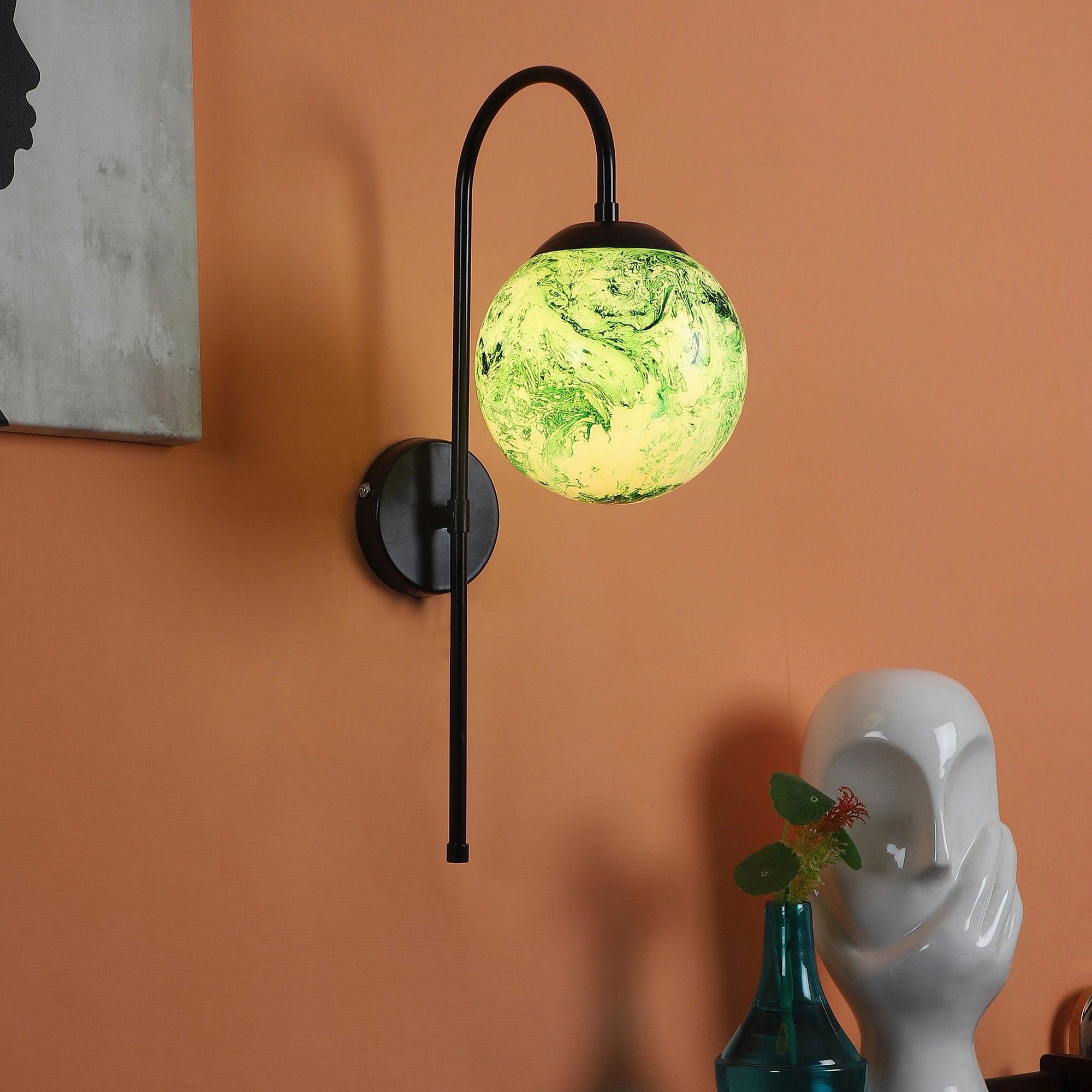 Black And Green Single Iron Wall Lights vintage desk lamp