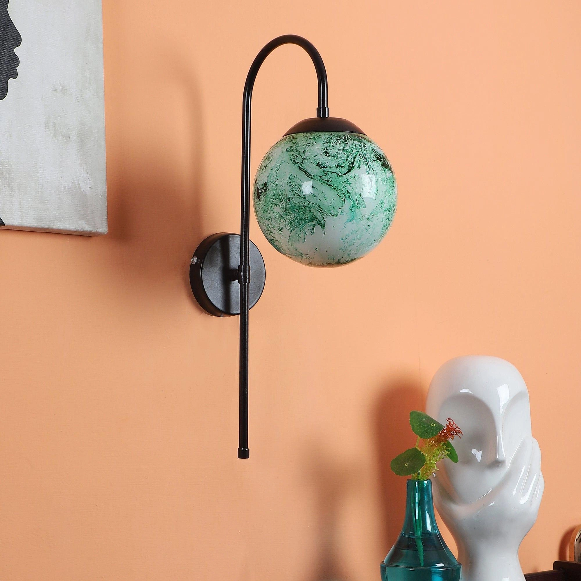 Black And Green Single Iron Wall Lights