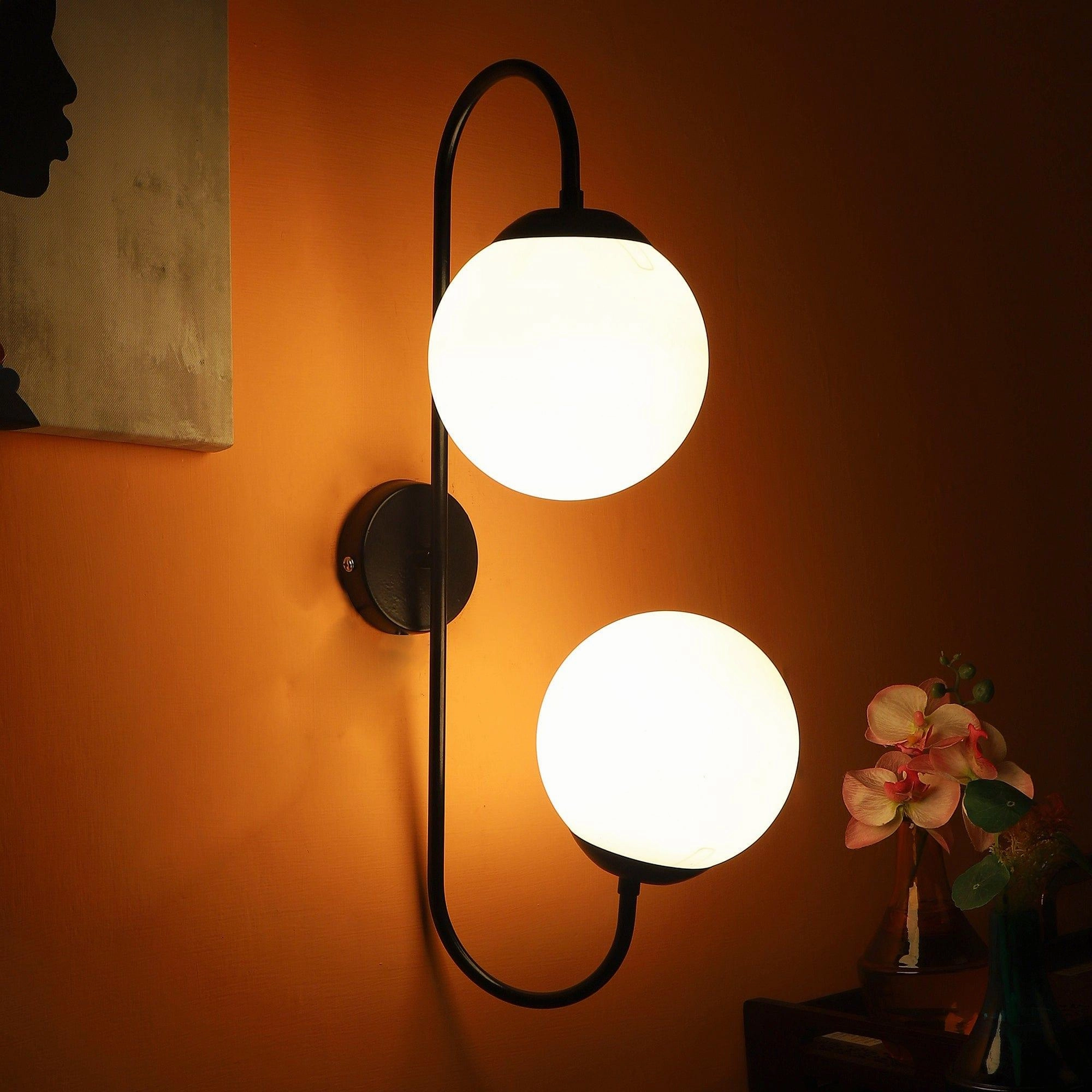 Black And White Iron 2 Wall Lights