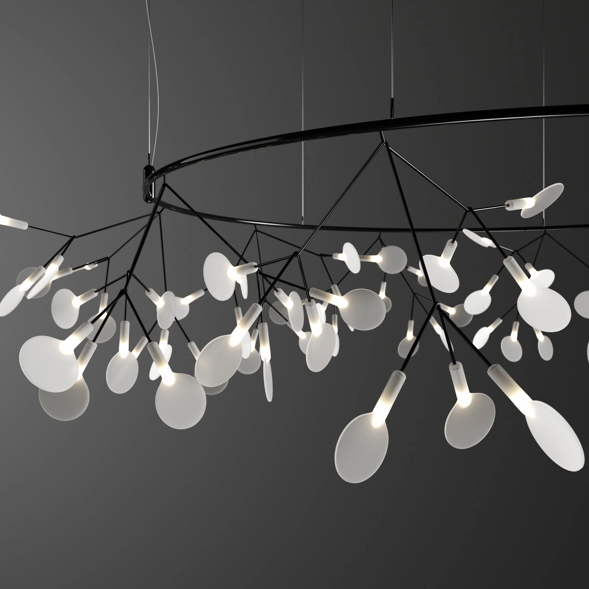 Black Big O Firefly LED Chandelier