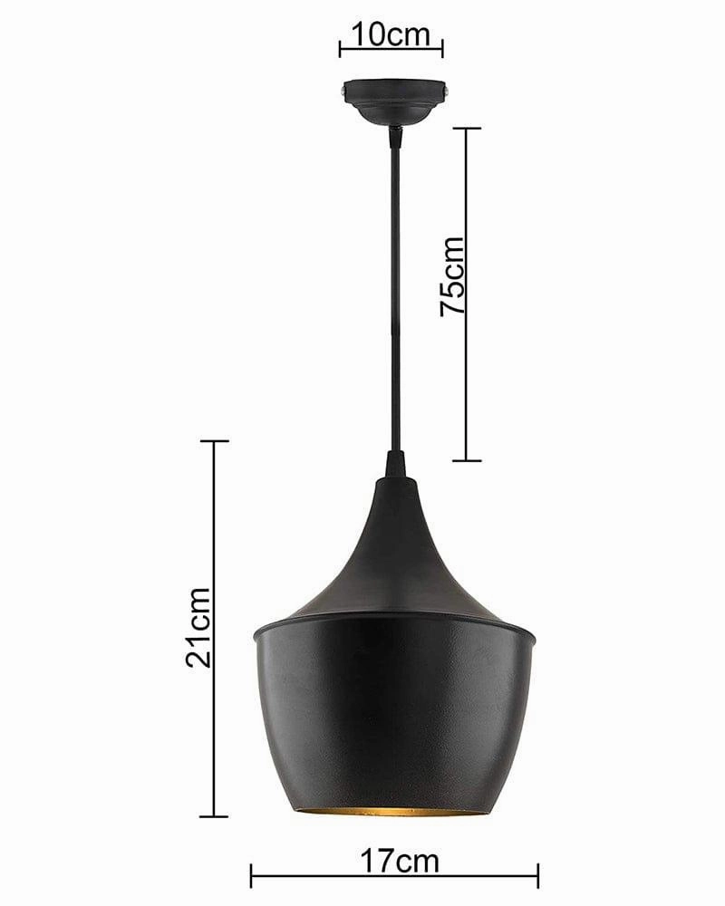 Black Metal Medium Pear Hanging Light for Home Decoration