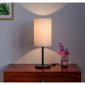 Black Sleek Table Lamp Cylindrical Shade Louis Poulsen chandelier