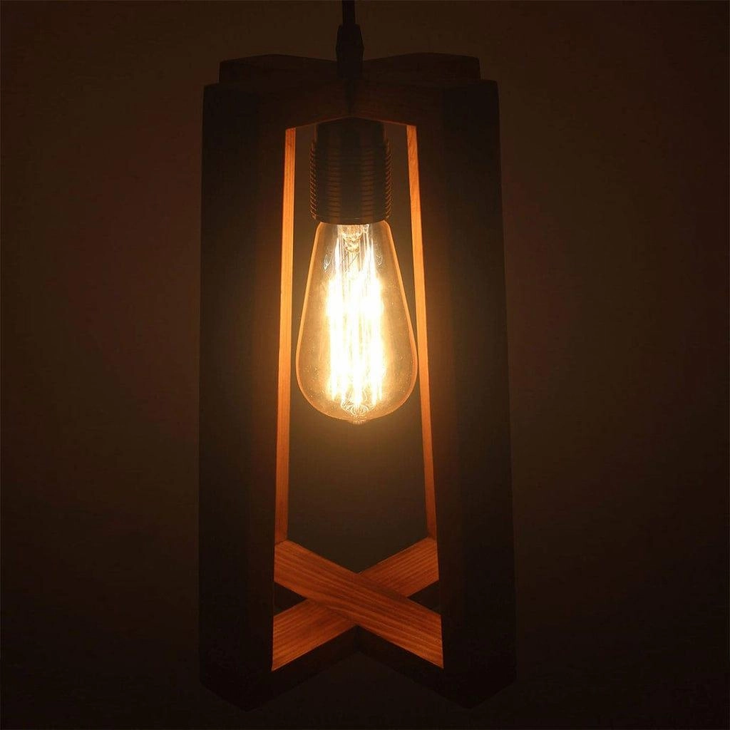 Blender Beige Wooden Single Hanging Lamp (BULB NOT INCLUDED)