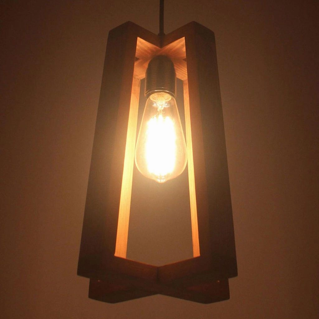 Blender Beige Wooden Single Hanging Lamp (BULB NOT INCLUDED) contemporary ceiling fixture