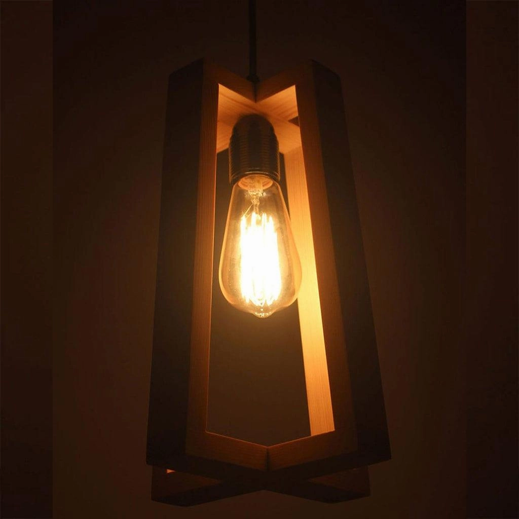 Blender Brown Wooden Single Hanging Lamp (BULB NOT INCLUDED)
