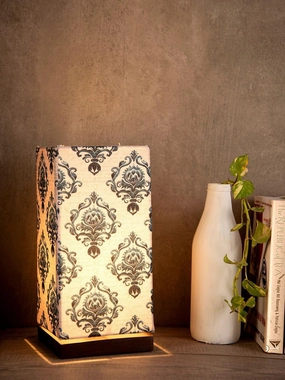 Block Print Lamp with Wooden Base Louis Poulsen chandelier