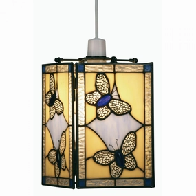 Blue Butterfly Easy Fit Tiffany Ceiling Lamp Shade simple ceiling design light