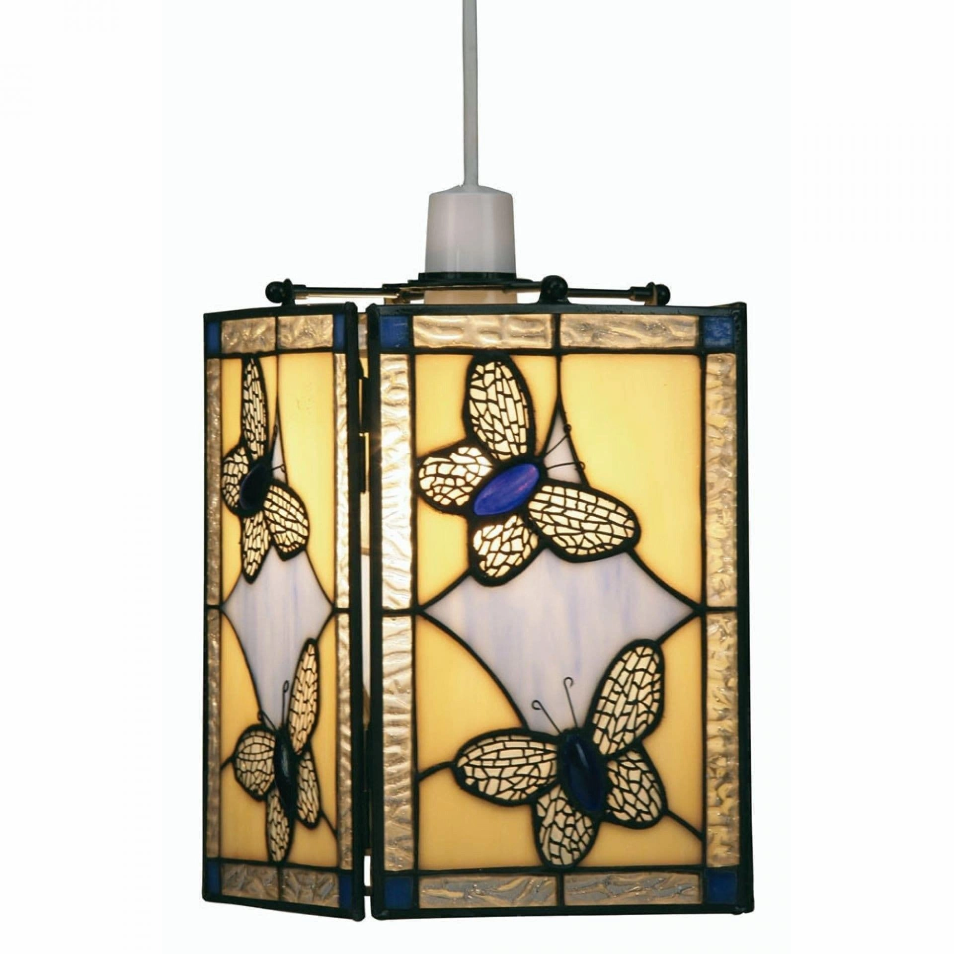 Blue Butterfly Easy Fit Tiffany Ceiling Lamp Shade simple ceiling design light
