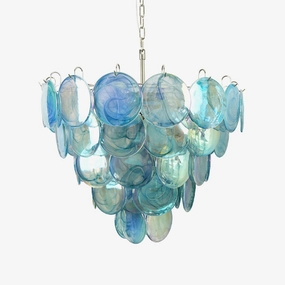 Blue Murano Disc Chandelier modern modeling table light