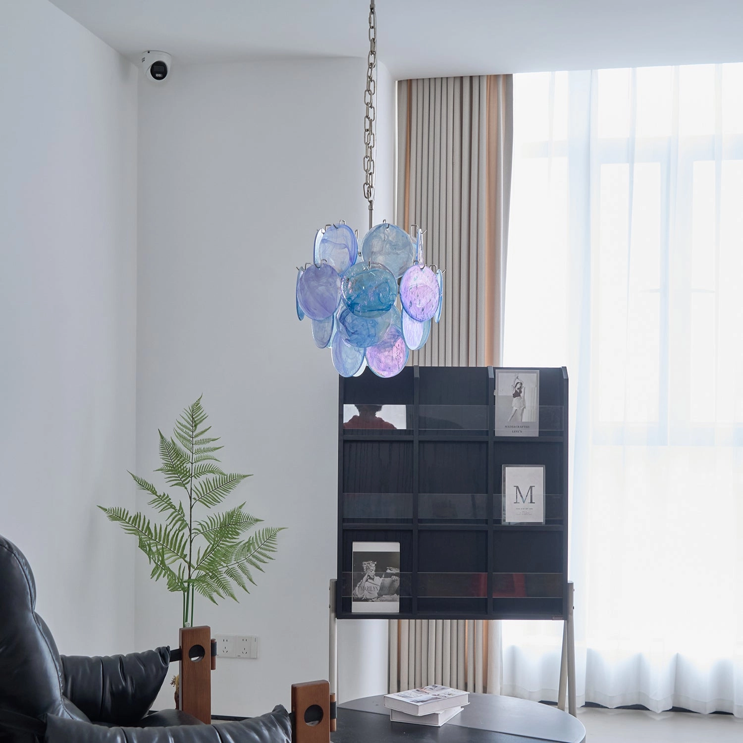 Blue Vistosi Disc Chandelier