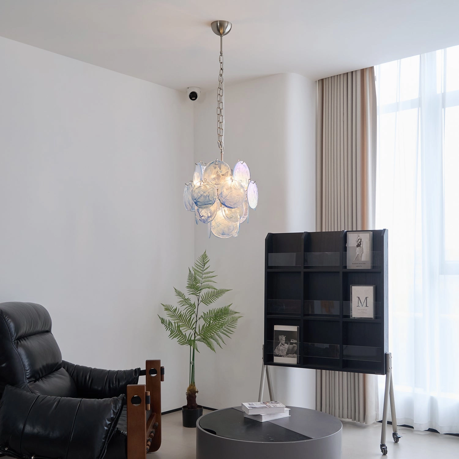 Blue Vistosi Disc Chandelier