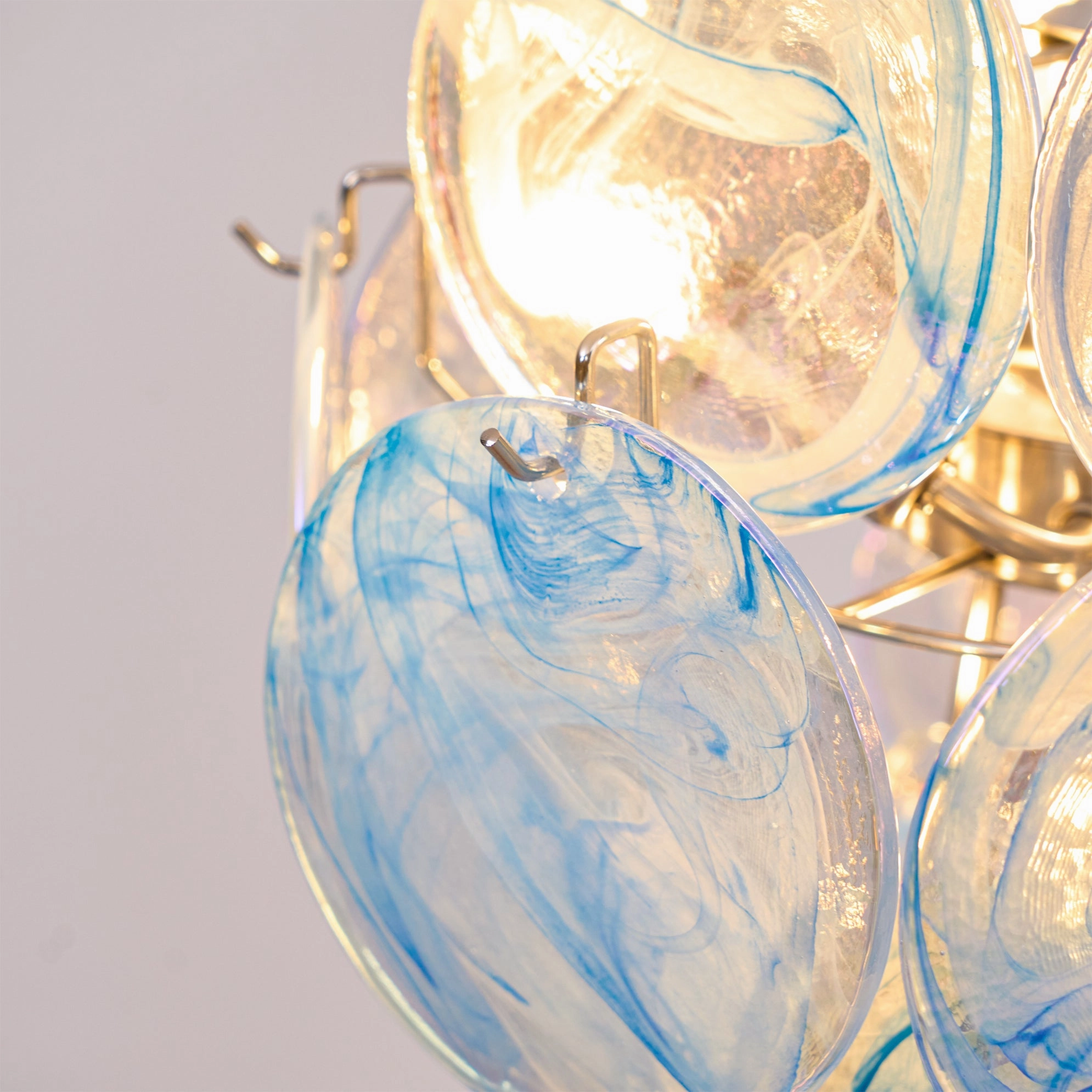 Blue Vistosi Disc Chandelier