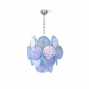 Blue Vistosi Disc Chandelier flowerpot LED lamp