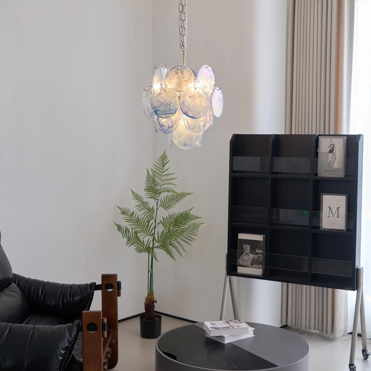 Blue Vistosi Disc Chandelier