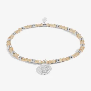 Boho Beads Coin Champagne Silver Plated Bracelet 7773 Joma Jewellery