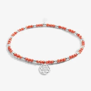 Boho Beads Dreamcatcher Coral & Silver 17.5cm Stretch Bracelet 6808 Joma Jewellery