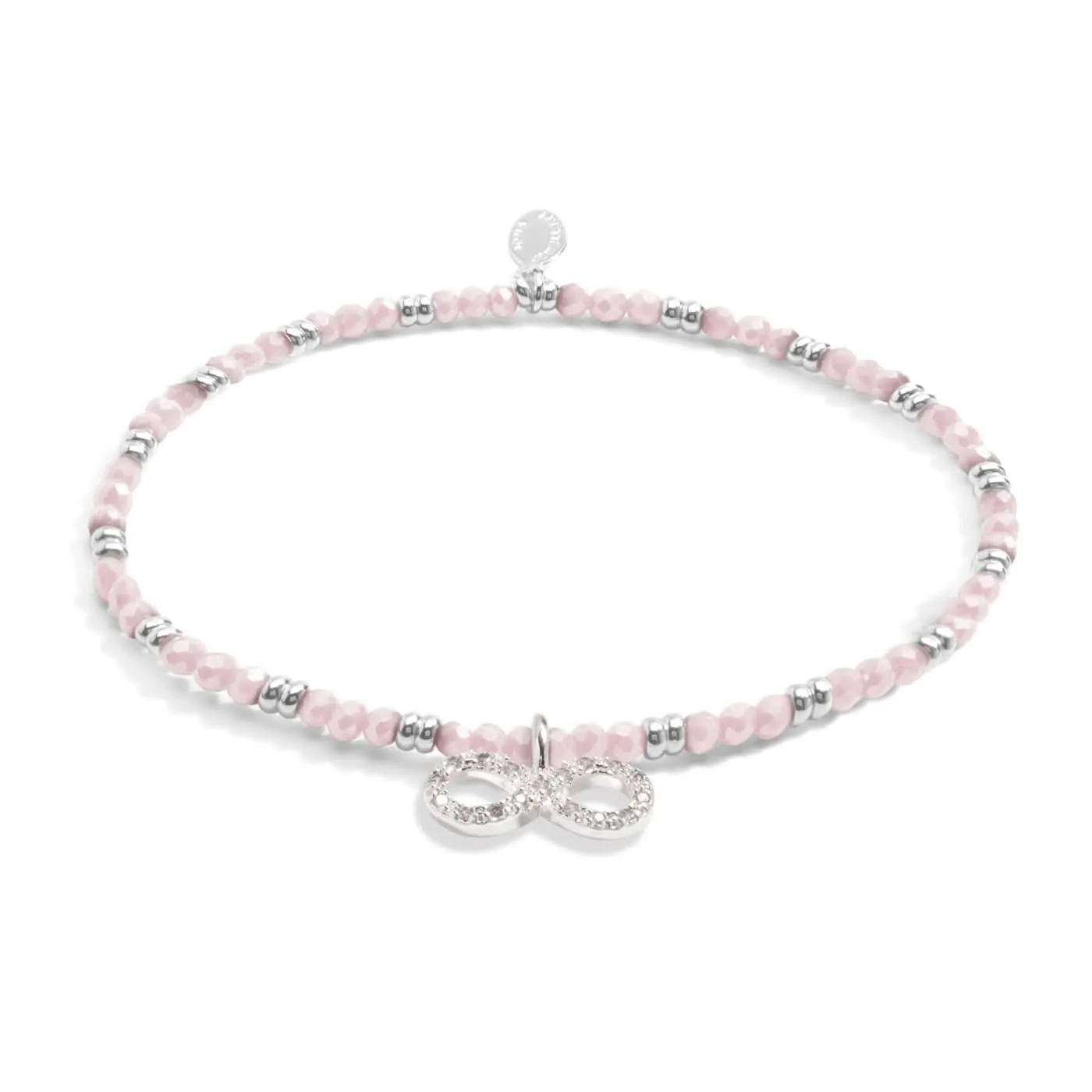 Boho Beads Infinity Pink Silver Plated Bracelet 7779 Joma Jewellery
