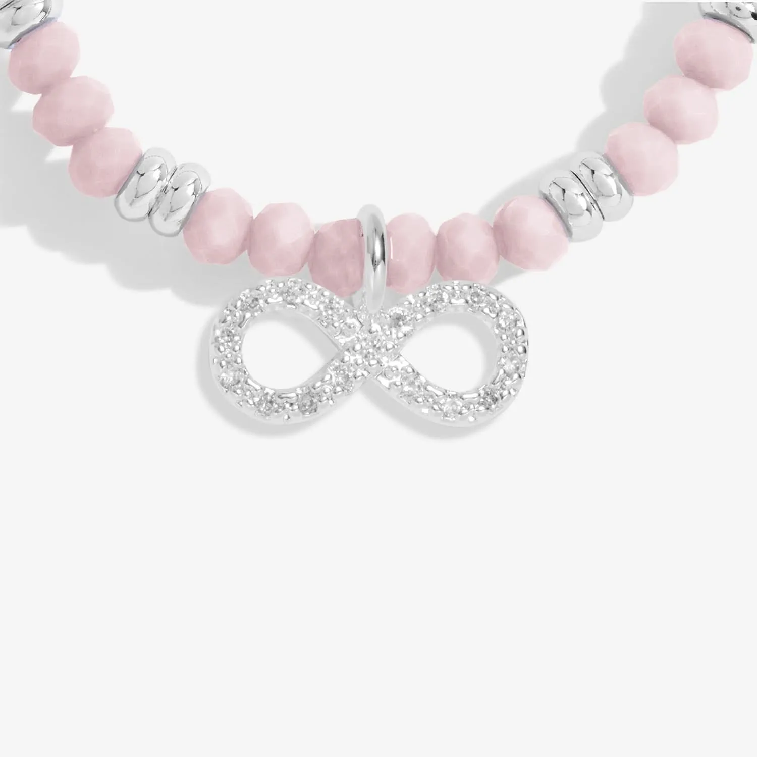 Boho Beads Infinity Pink Silver Plated Bracelet 7779 Joma Jewellery