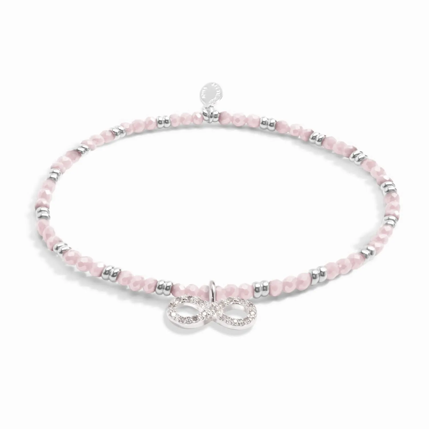 Boho Beads Infinity Pink Silver Plated Bracelet 7779 Joma Jewellery