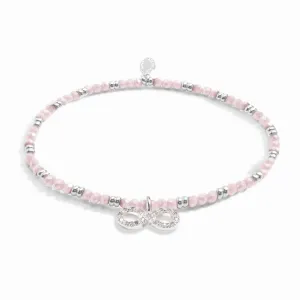 Boho Beads Infinity Pink Silver Plated Bracelet 7779 Joma Jewellery