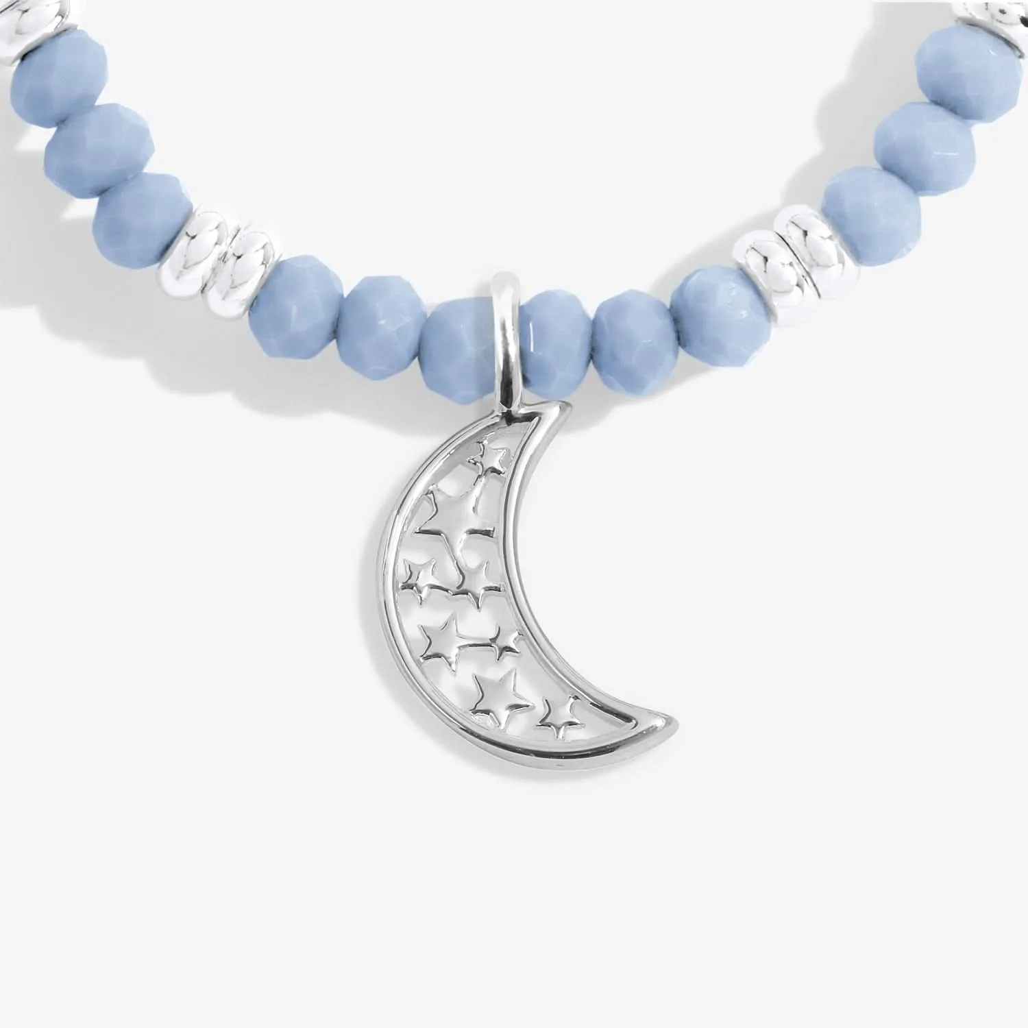 Boho Beads Moon Dark Blue Silver Plated Bracelet 7770 Joma Jewellery