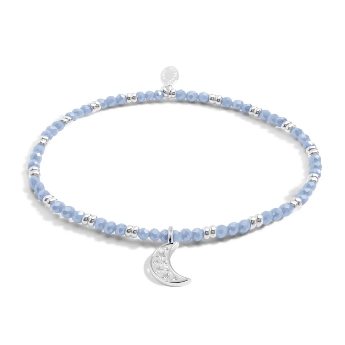 Boho Beads Moon Dark Blue Silver Plated Bracelet 7770 Joma Jewellery