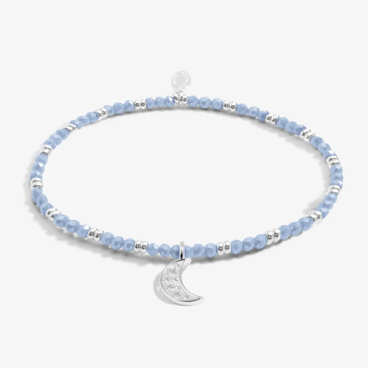 Boho Beads Moon Dark Blue Silver Plated Bracelet 7770 Joma Jewellery