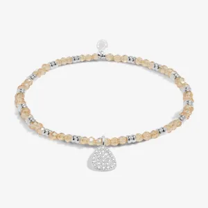 Boho Beads Pebble Champagne Silver Plated Bracelet 7771 Joma Jewellery