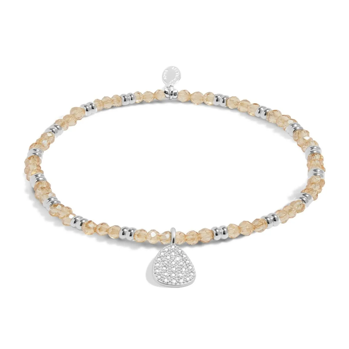 Boho Beads Pebble Champagne Silver Plated Bracelet 7771 Joma Jewellery