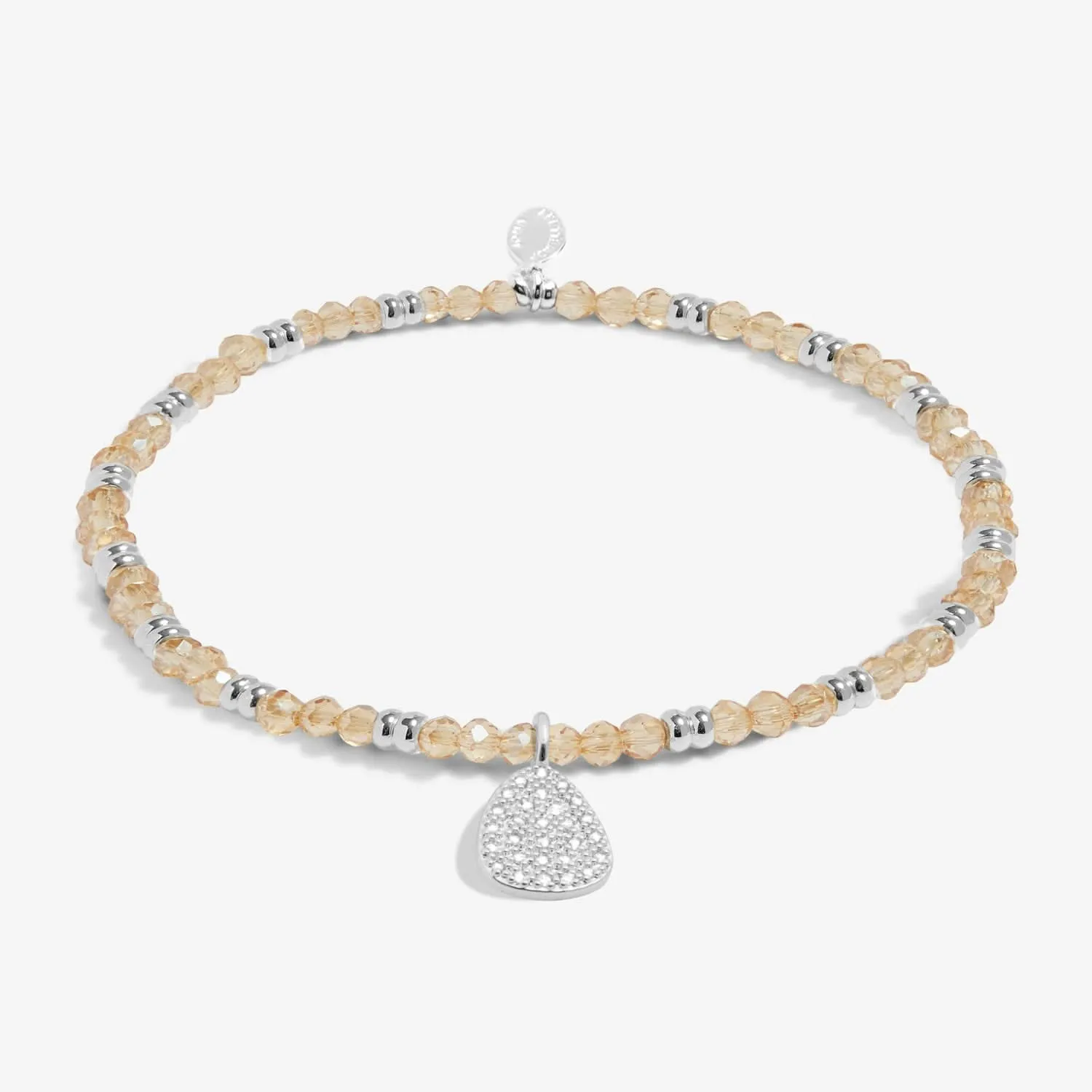 Boho Beads Pebble Champagne Silver Plated Bracelet 7771 Joma Jewellery