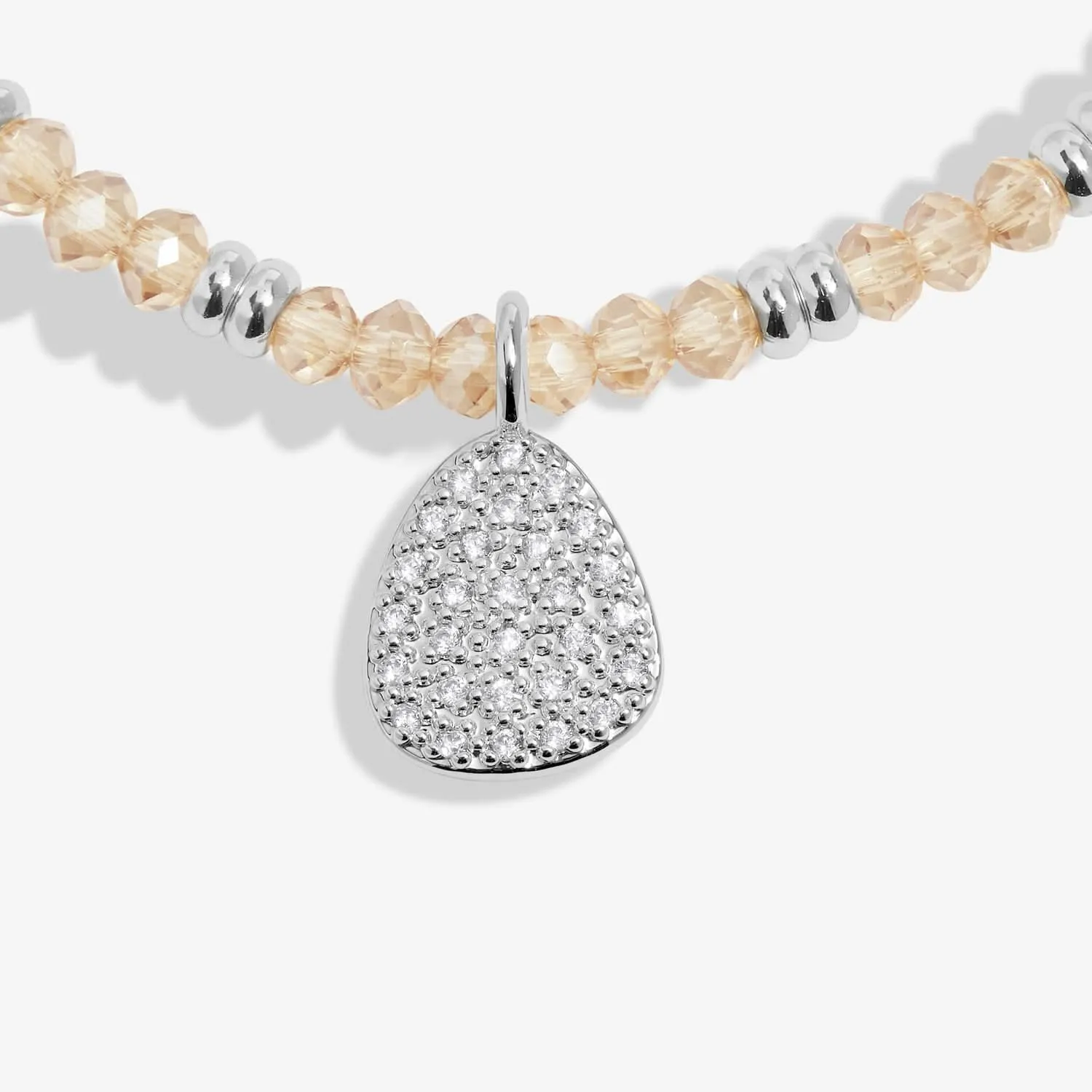 Boho Beads Pebble Champagne Silver Plated Bracelet 7771 Joma Jewellery