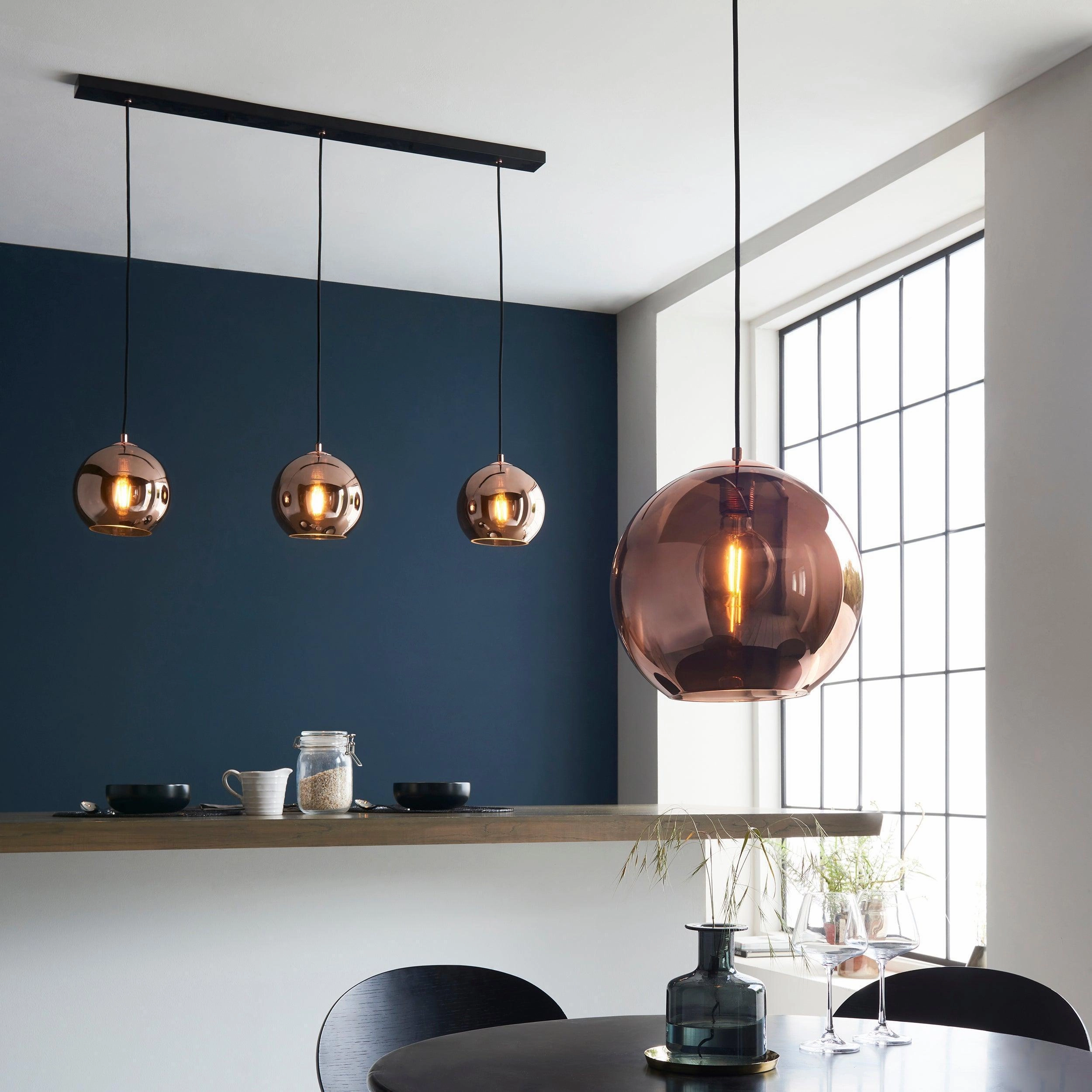 Boli Copper Mirrored Glass Ceiling Pendant