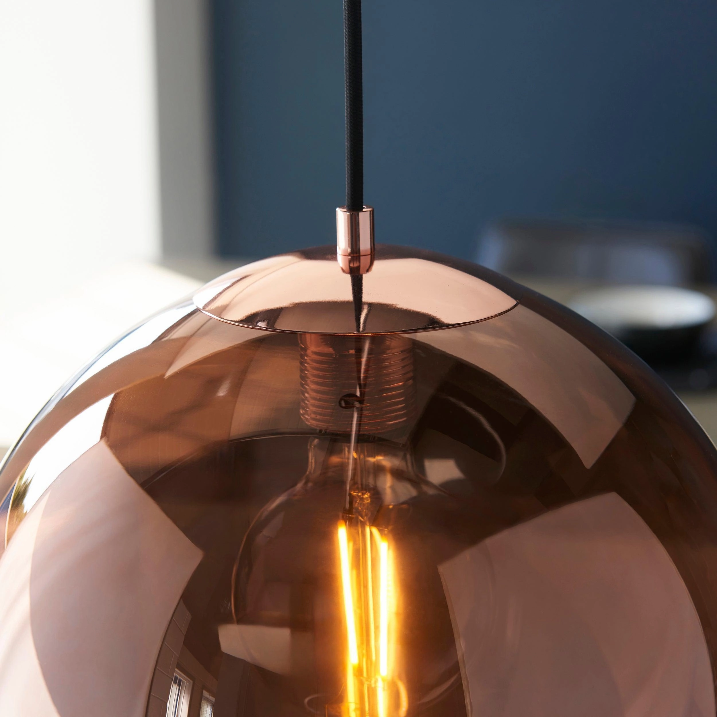Boli Copper Mirrored Glass Ceiling Pendant
