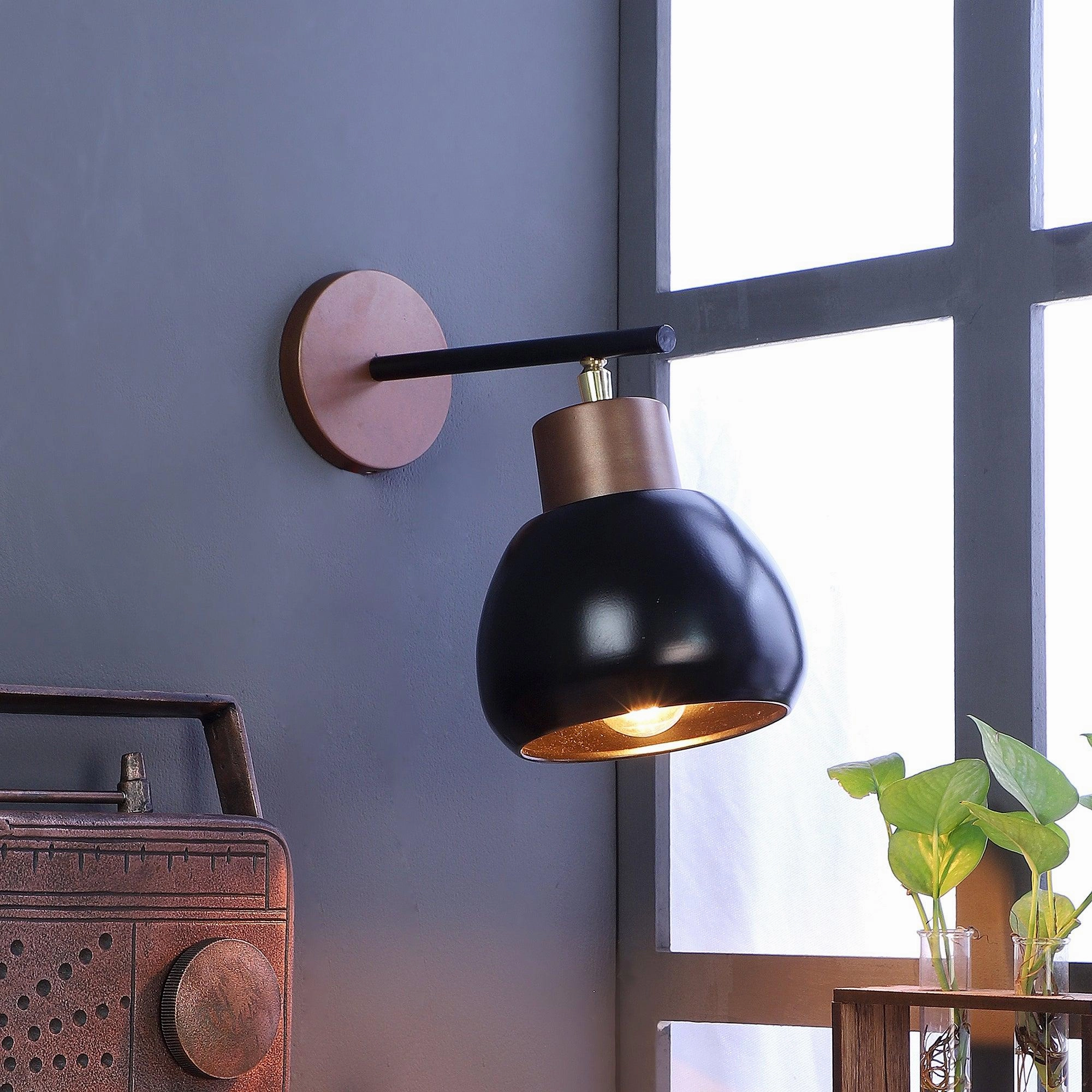 Bon-Bon Black Metal Wall Light by SS Lightings