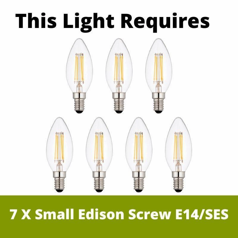 Bouquet 7 Light Chrome Pendant - Crystal Glass Searchlight