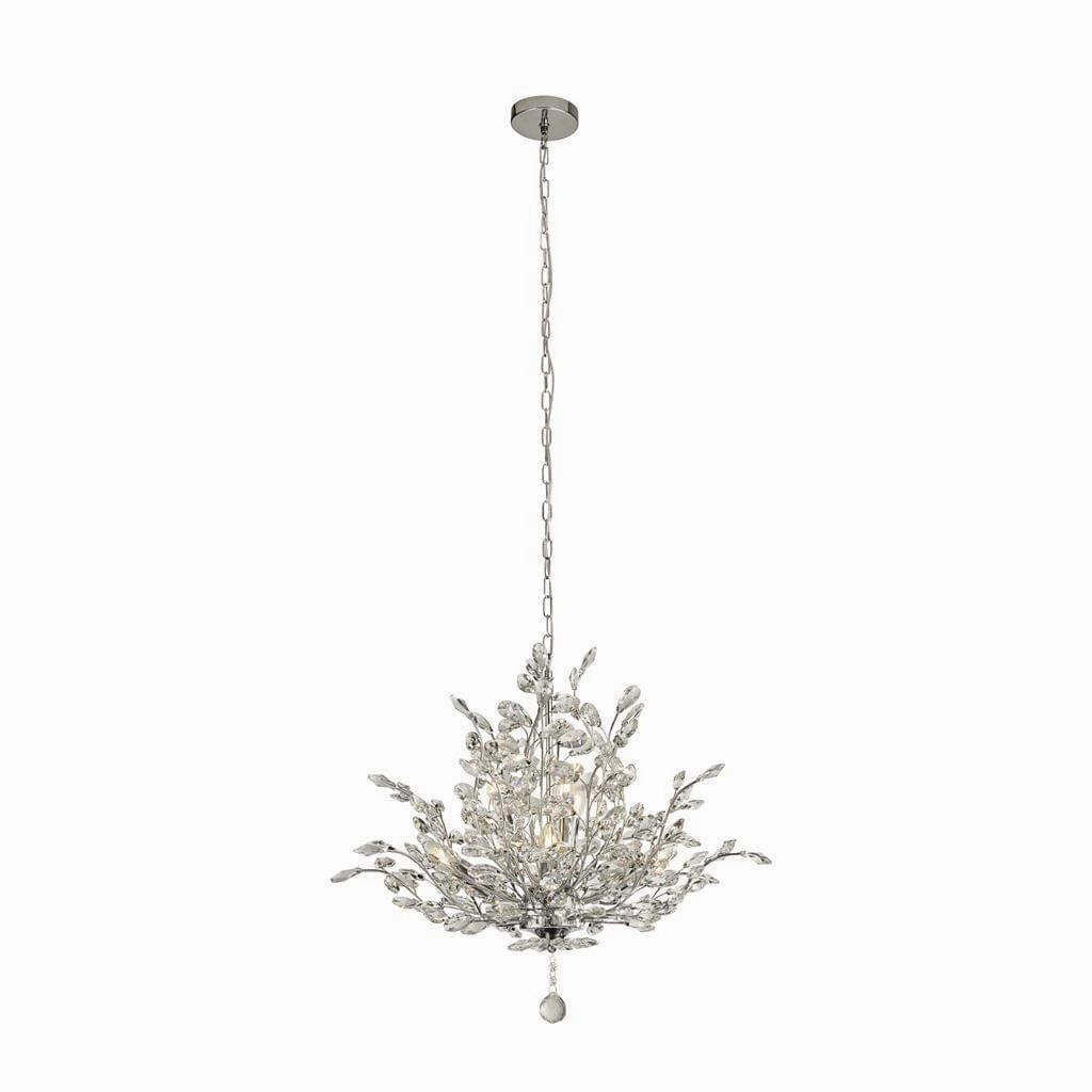 Bouquet 7 Light Chrome Pendant - Crystal Glass Searchlight minimalist ceiling light