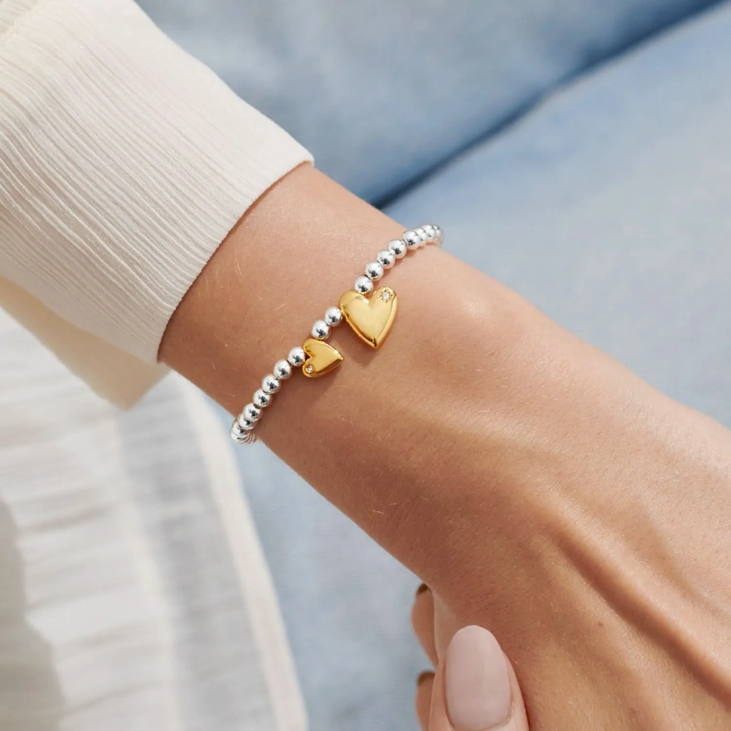 Boxed A Little Forever Family Silver Gold Plated Bracelet 7617 Joma Jewellery