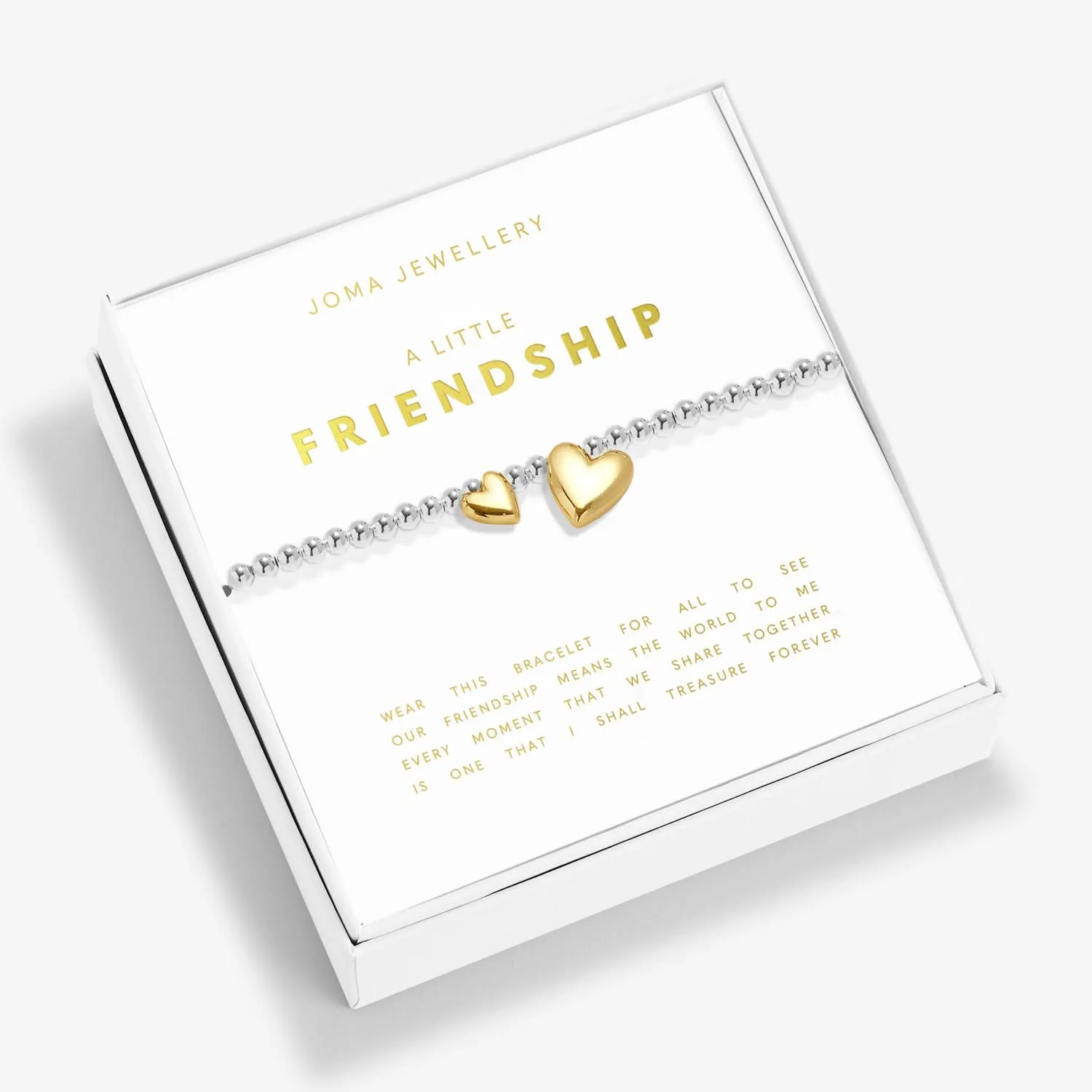Boxed A Little Friendship Silver Gold Plated Bracelet 7616 Joma Jewellery