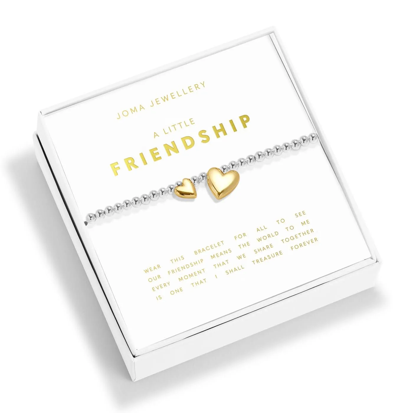 Boxed A Little Friendship Silver Gold Plated Bracelet 7616 Joma Jewellery