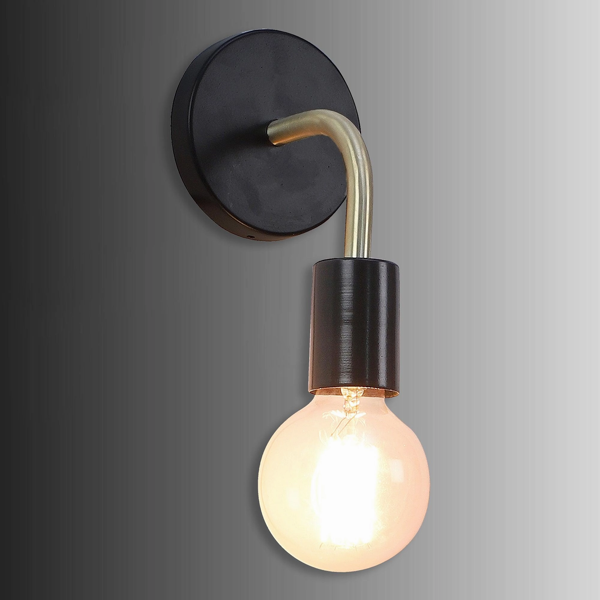 Brass Black Metal Wall Light by SS Lightings