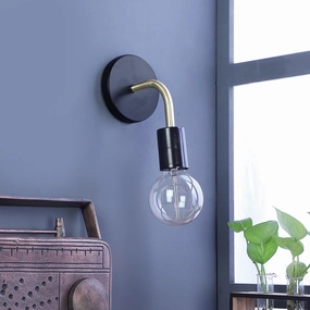 Brass Black Metal Wall Light by SS Lightings vintage desk lamp