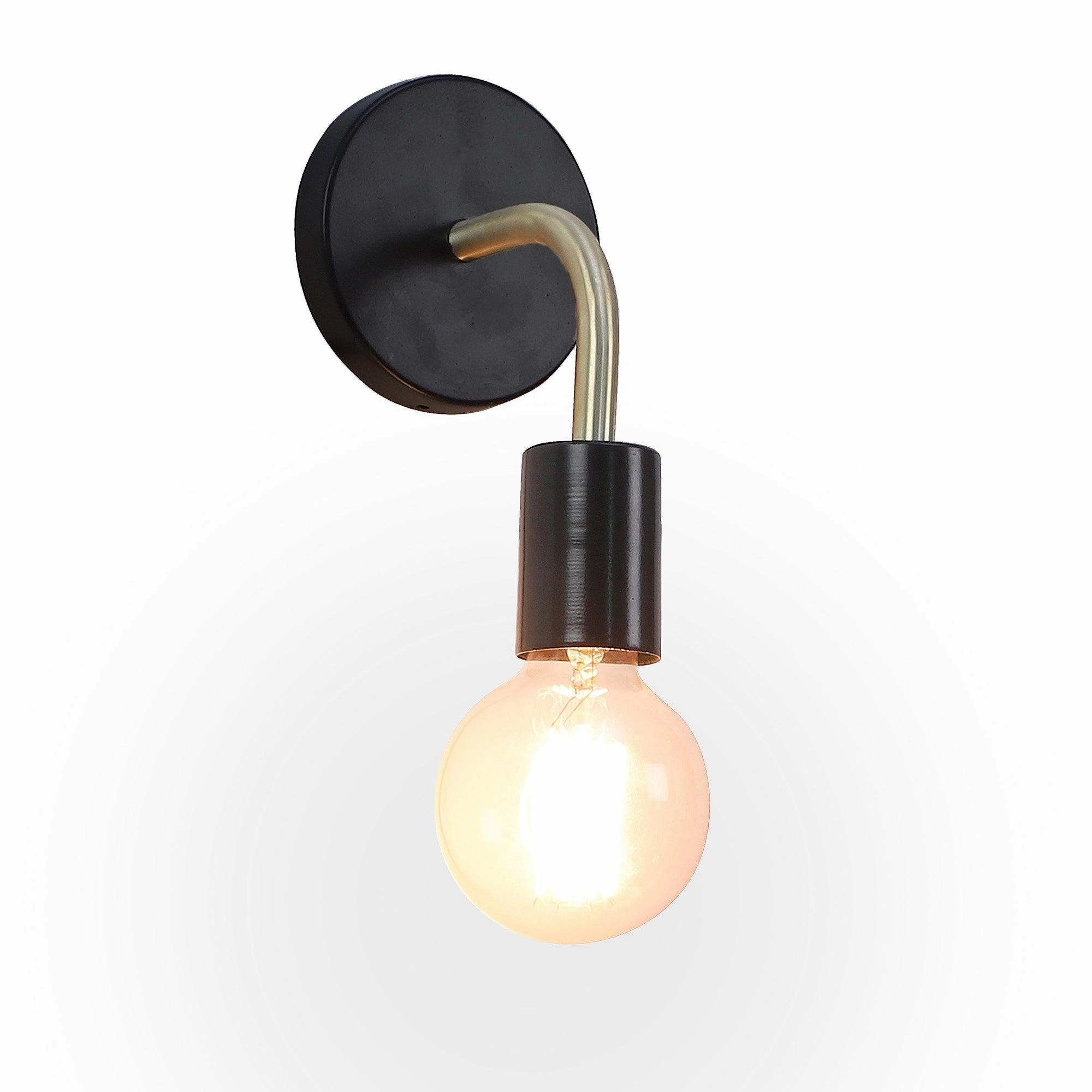 Brass Black Metal Wall Light by SS Lightings