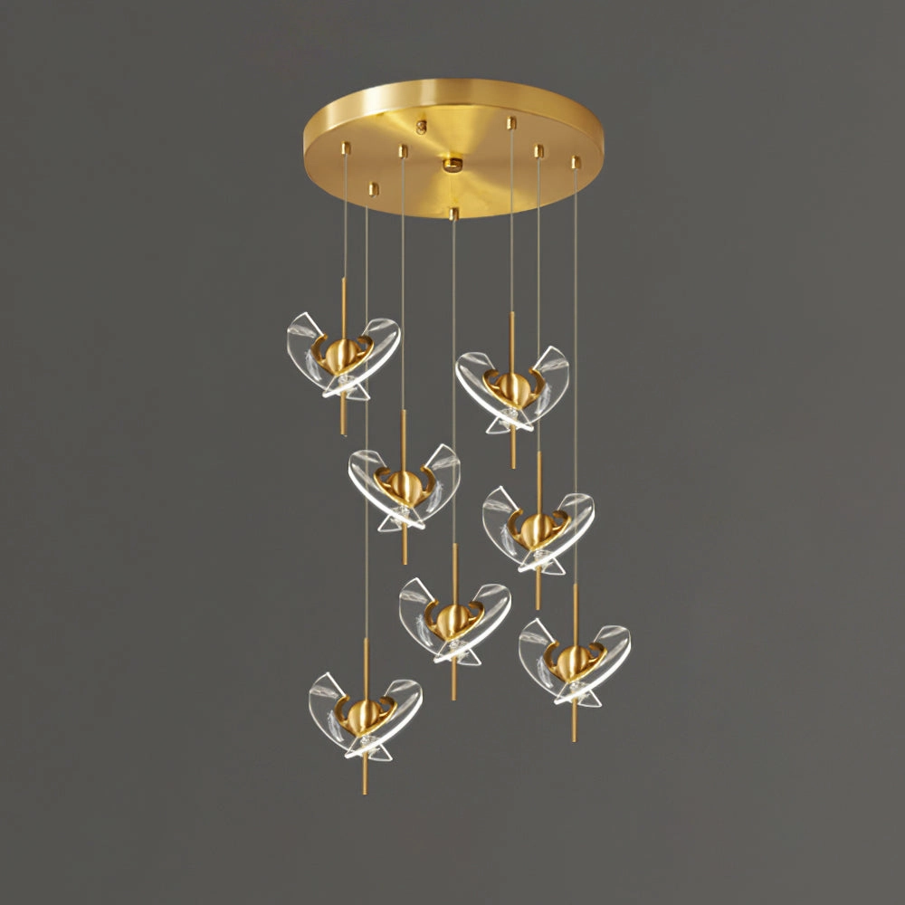 Brass Feather Pendant Lamp
