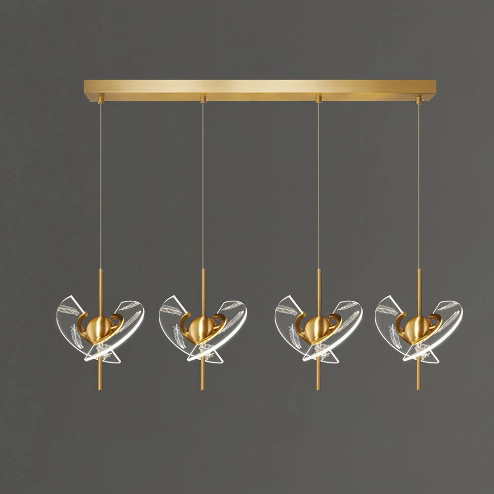 Brass Feather Pendant Lamp