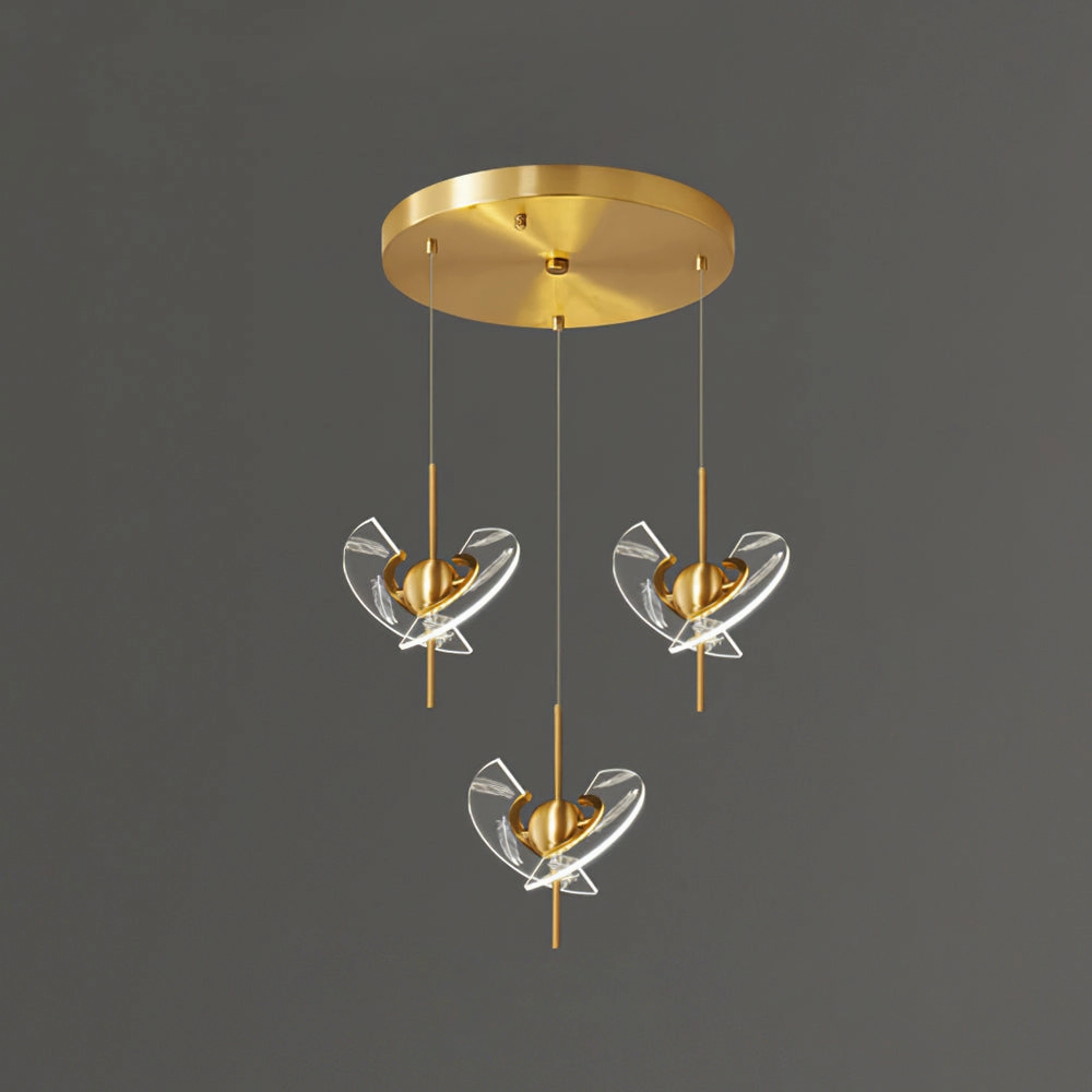 Brass Feather Pendant Lamp