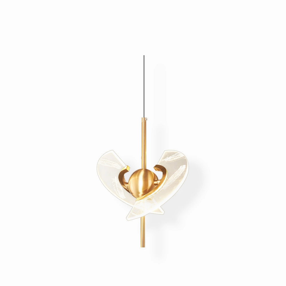 Brass Feather Pendant Lamp minimalist ceiling light