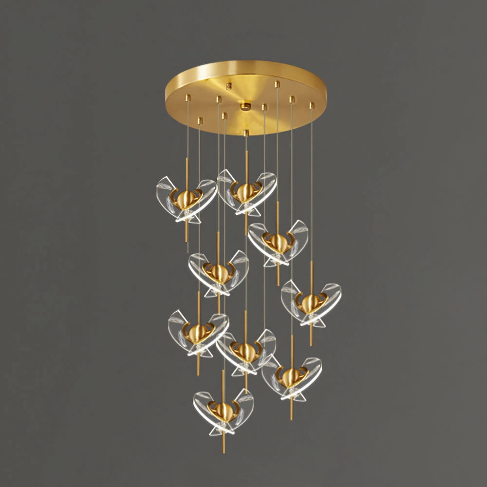 Brass Feather Pendant Lamp