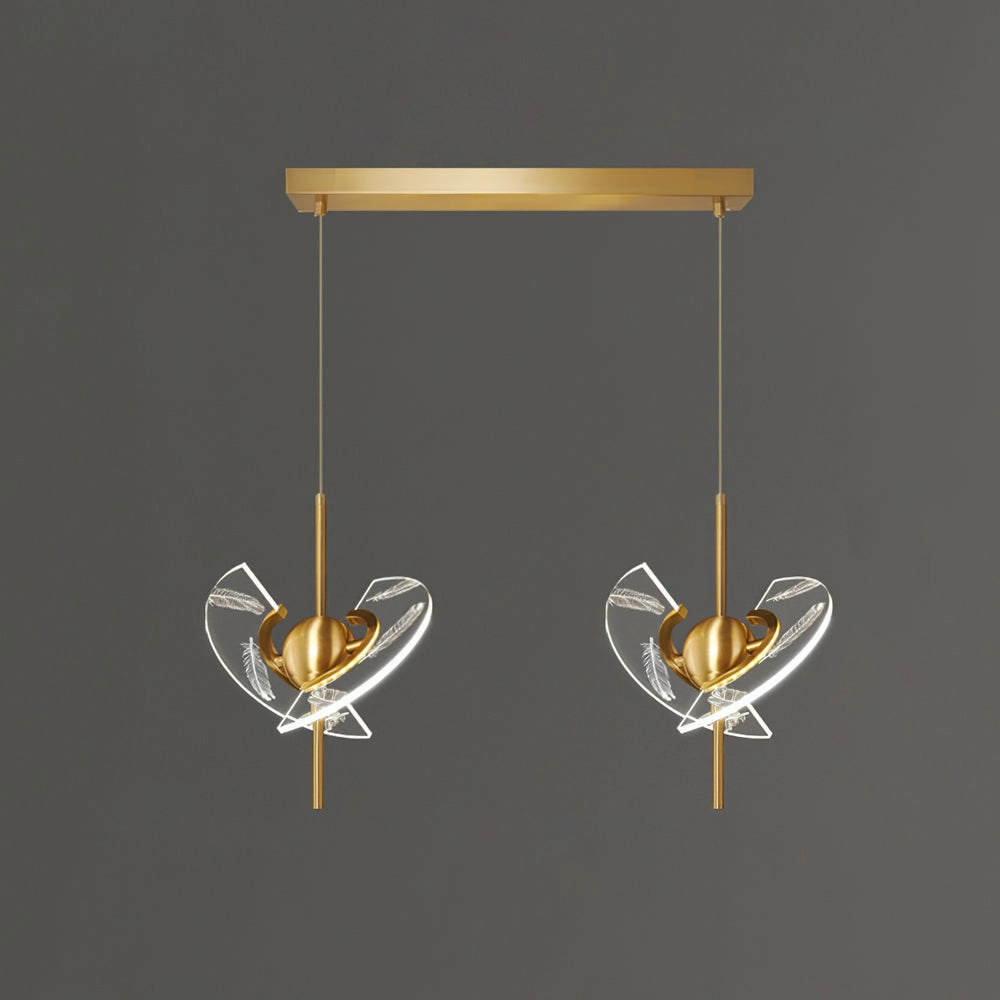 Brass Feather Pendant Lamp